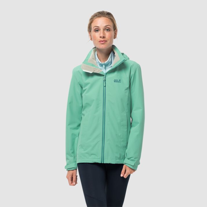 Chamarra Hardshell Jack Wolfskin Evandale Mujer Turquesa Mexico-7328961